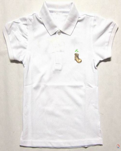 Pure white cotton kids polo shirts - Click Image to Close